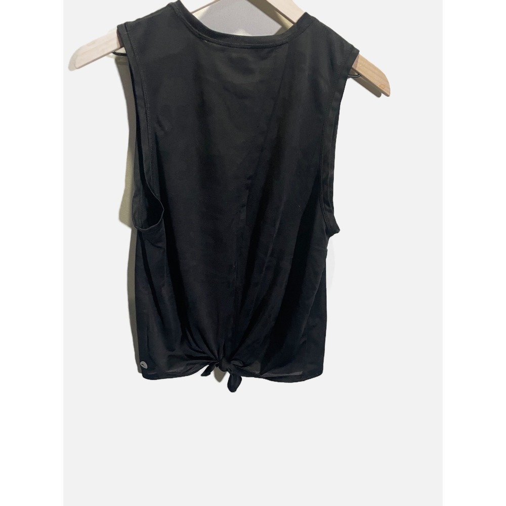 X by Gottex Tank Top Womens Medium Black Camo Mesh Tie Back Activewear Gym Yoga - Picture 5 of 5